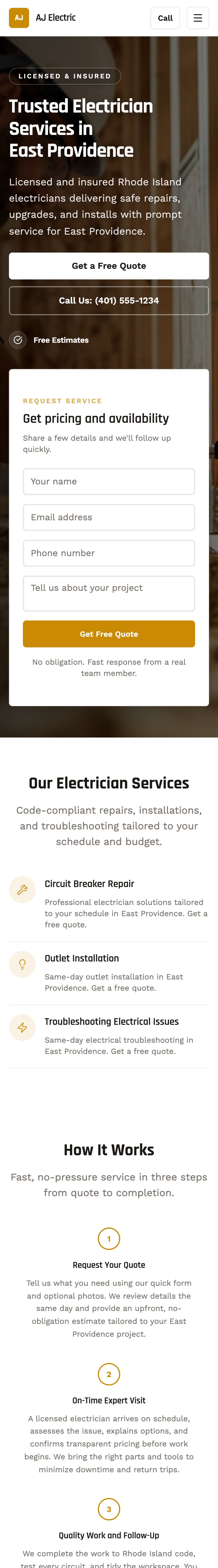 AJ Electric — a real AI-generated Jobsite, live right now