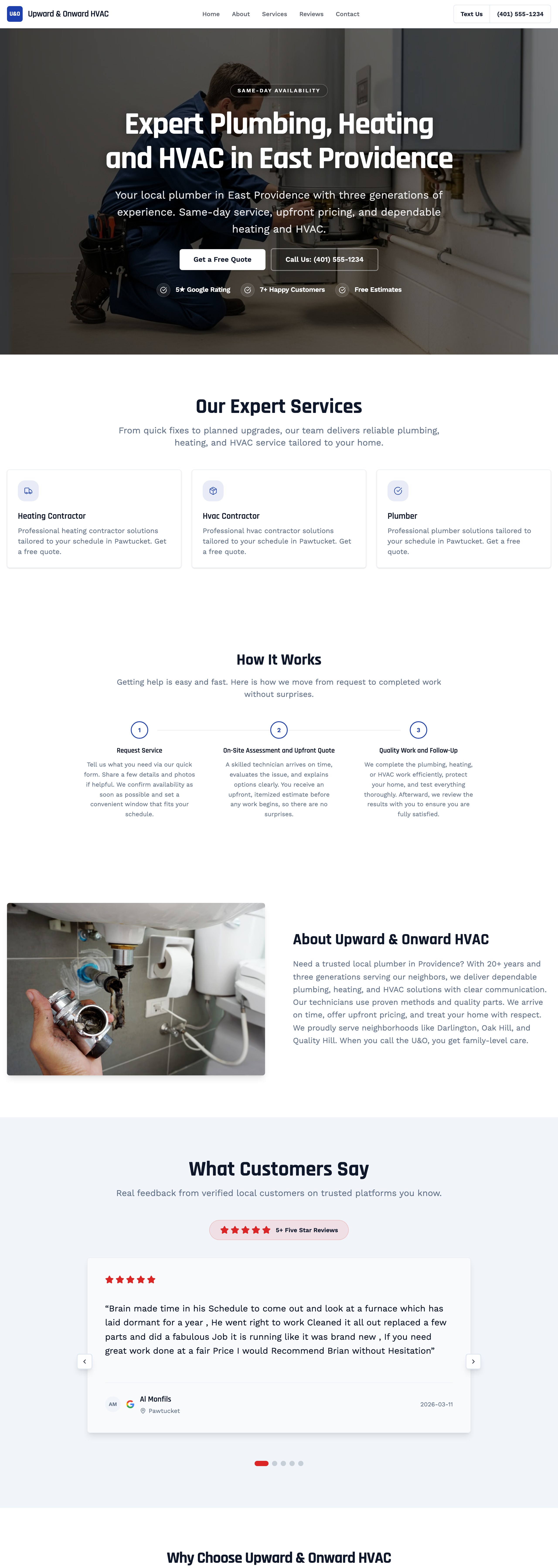 Upward & Onward HVAC — a real generated Jobsite, live right now